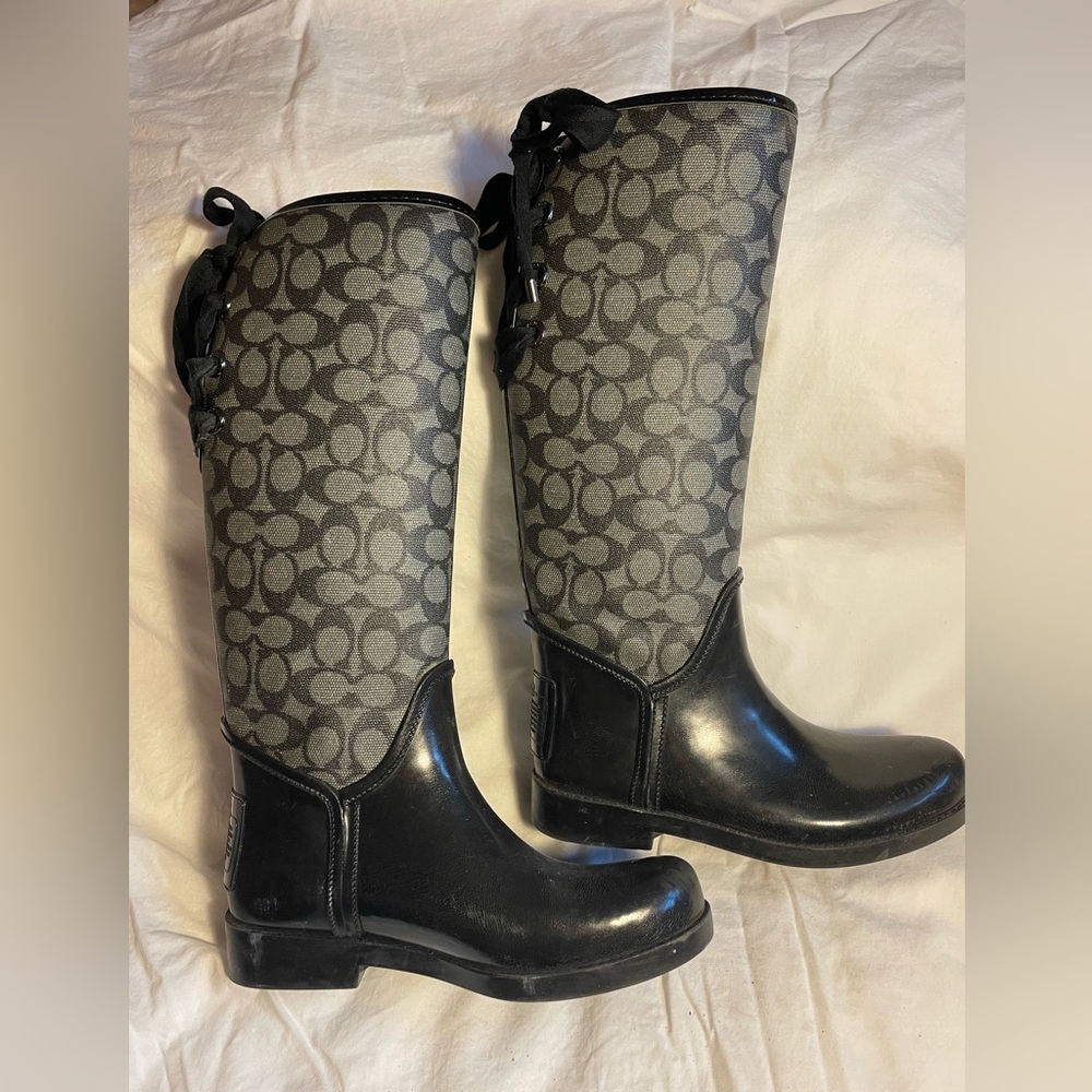 Coach Women's Black Rainboots